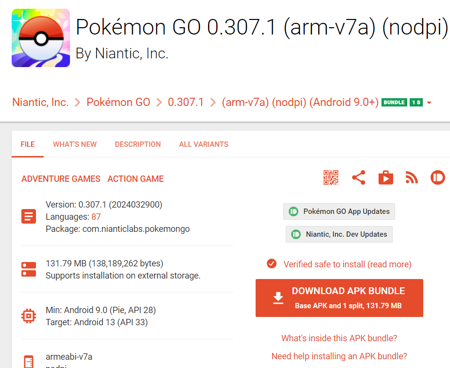 descargar apk pokemon go 